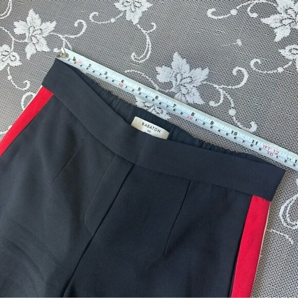 Aritzia Babaton Conan Pant Terado black with red side stripe crop Size 00 - Picture 8 of 10